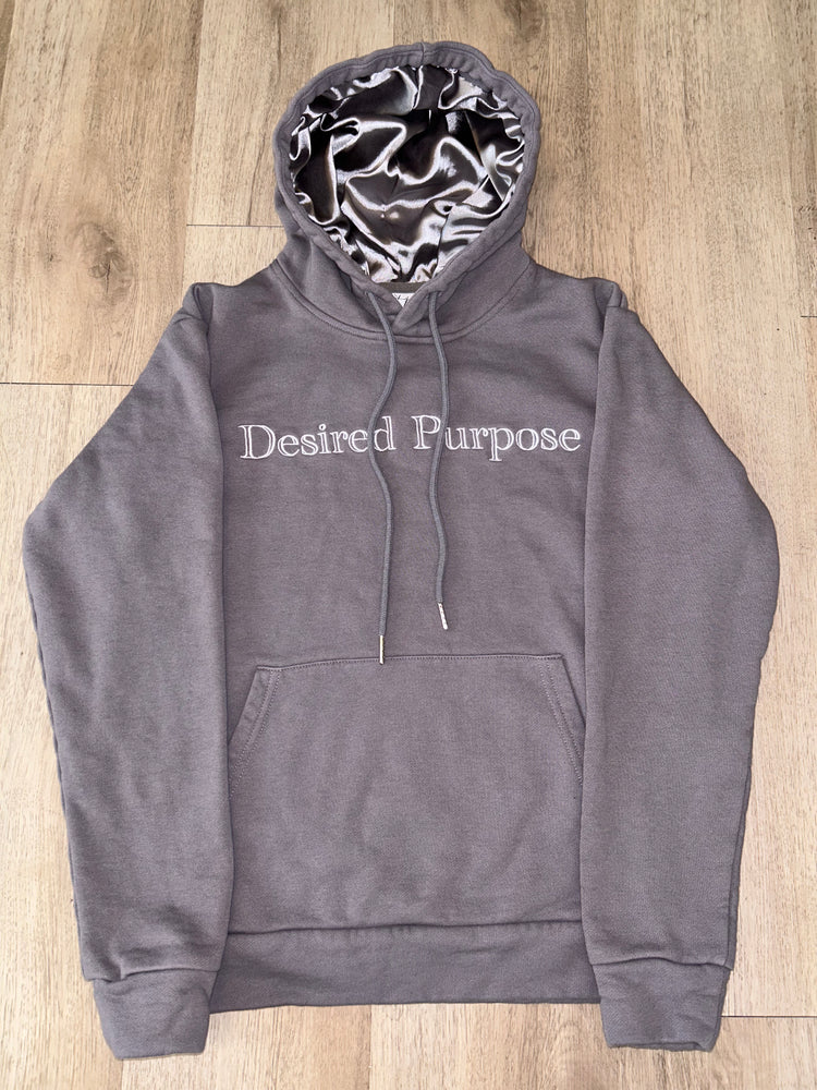 Grey Satin Lined Hoodie