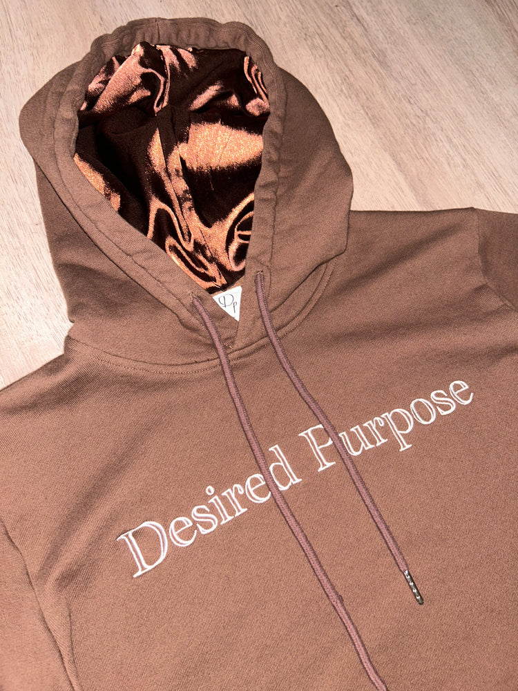 Brown Satin Lined Hoodie