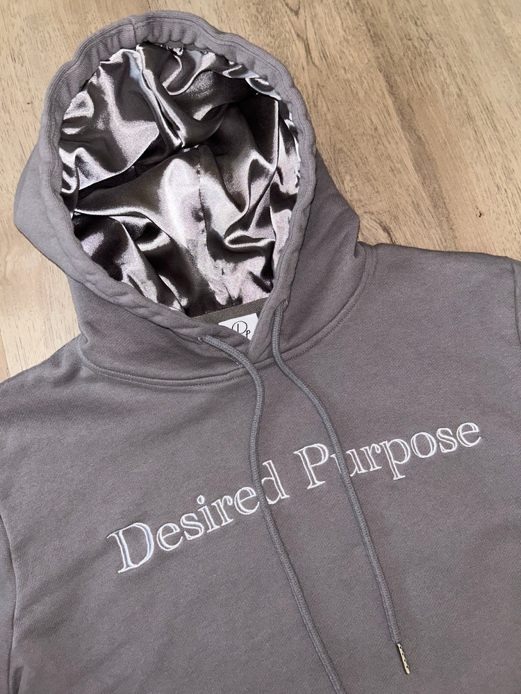 Grey Satin Lined Hoodie