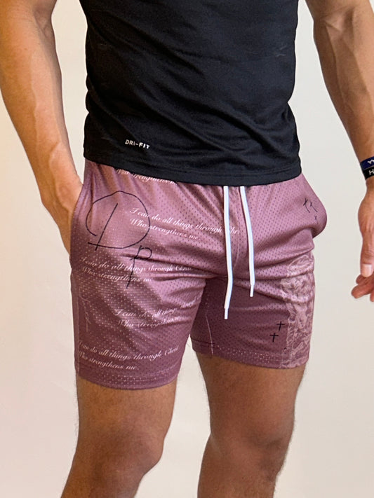 Maroon Mesh Shorts