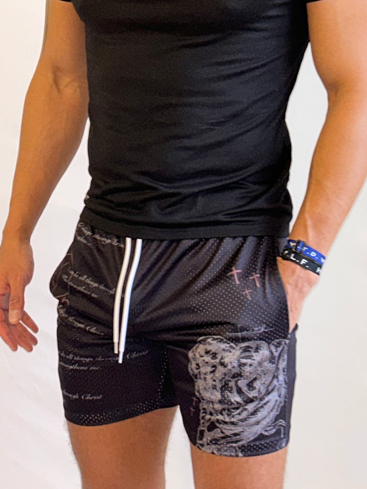 Black Mesh Shorts