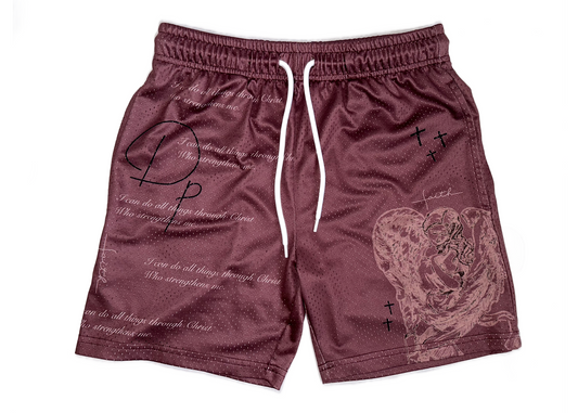 Maroon Mesh Shorts